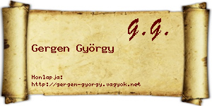 Gergen György névjegykártya