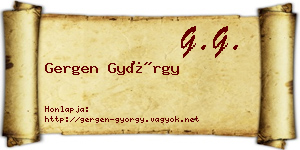 Gergen György névjegykártya