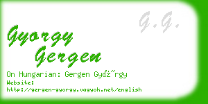 gyorgy gergen business card